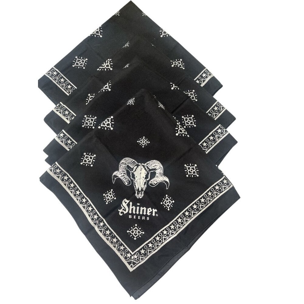 Shiner Beers 4 Black & White  New Handkerchiefs‎